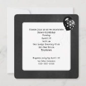 Birthday Party Retro Typewriter by a Window Einladung (Rückseite)