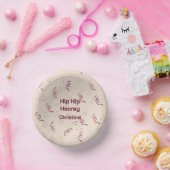 Birthday Party Ribbon & Confetti Silhouette Art Pappteller (Party)