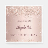 Birthday party rose gold confetti pink luncheon serviette (Vorderseite)