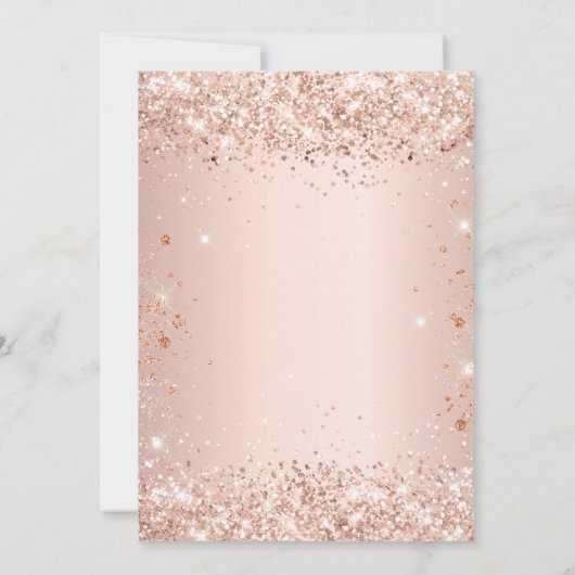 Birthday party rose gold diamond photo einladung (Rückseite)