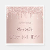 Birthday party rose gold drips pink luncheon serviette (Vorderseite)