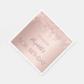 Birthday party rose gold drips pink luncheon serviette (Ecke)