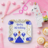 Birthday Party Rote Haare Prinzessin in Blue Pappteller (Party)