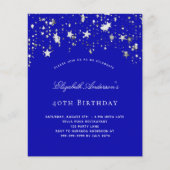 Birthday Party Royal Blue Stars Budget Einladung Flyer (Vorne)
