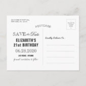 Birthday Party Save the Date Mason Jars Hydrangeas Einladungspostkarte (Rückseite)