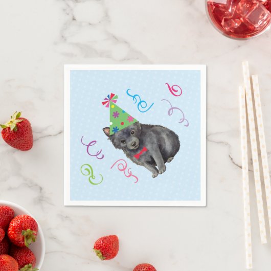 Birthday Party Schipperke Serviette (Beispiel)