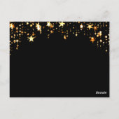 Birthday Party schwarze goldene Sterne Blumen Einl Postkarte (Rückseite)