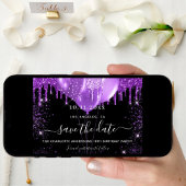 Birthday Party schwarze lila Ballons Save the Date