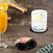 Birthday Party Schwarze Rose Gold Glitzer Ballons Runder Pappuntersetzer