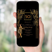 Birthday Party schwarzes Gold im Stil der 1920er J Einladung