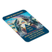 Birthday Party Shark Breaching for Shiny Gems- Magnet (Rechte Seite)