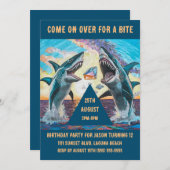 Birthday Party-Shark Chomp Shiny Gems- Einladung (Vorne/Hinten)
