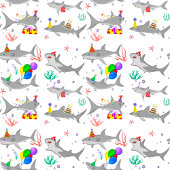 Birthday Party Sharks Geschenkpapier Set