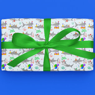 Birthday Party Sharks Geschenkpapier Set