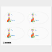 Birthday Party Sharks Hat Geschenk Tag Sticker (Blatt)