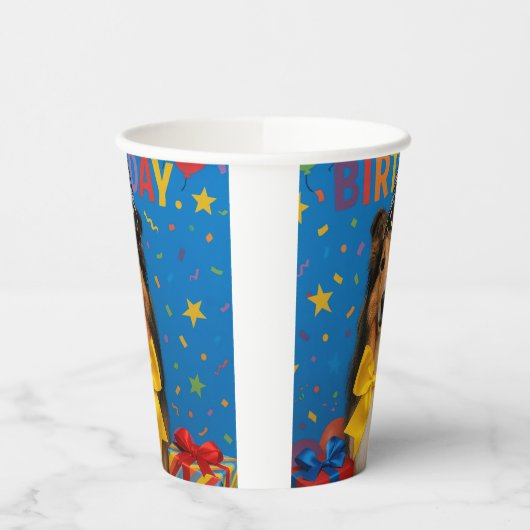 Birthday Party Sheltie Pappbecher (Links)