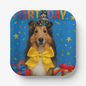 Birthday Party Sheltie Pappteller (Vorderseite)