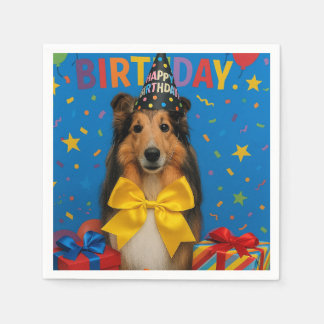 Birthday Party Sheltie Serviette