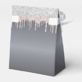 Birthday Party Silber Glitzer Rose Gold Vielen Dan Geschenkschachtel (Rückseite)