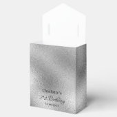 Birthday Party Silber Glitzer Tropfen Name Vielen  Geschenkschachtel (Geöffnet)