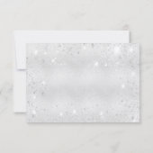 Birthday Party silberblaue Floren Glitzer Drehbuch Save The Date (Rückseite)