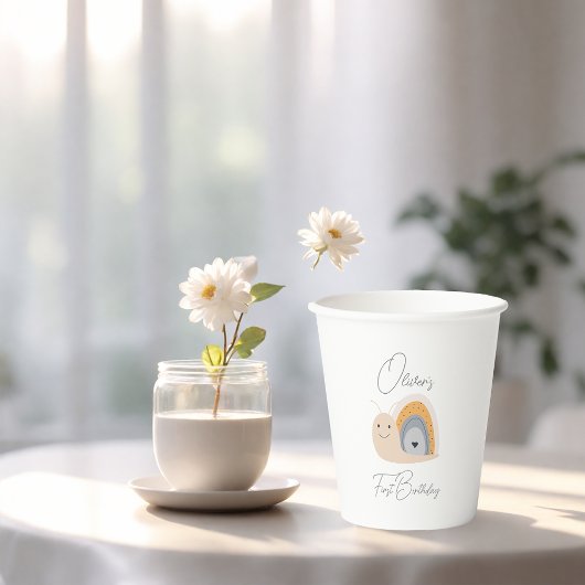 Birthday Party Snail Rainbow Rain Pappbecher