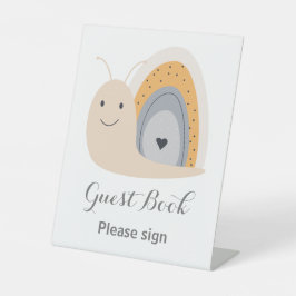 Birthday Party Snail Rainbow Rainbow Gästebuch Sockelschild