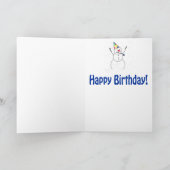 Birthday Party Snowman Feiertagskarte (Innenseite)