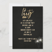 Birthday Party Sparkler Einladung (Vorderseite)