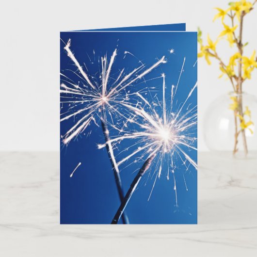 Birthday Party Sparklers Karte (Gelbe Blume)