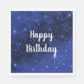 Birthday Party Star Galaxy On Blue Serviette (Vorderseite)
