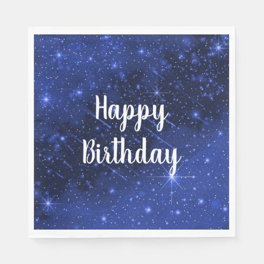 Birthday Party Star Galaxy On Blue Serviette (Vorderseite)