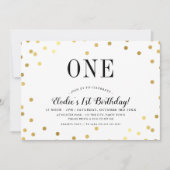 BIRTHDAY PARTY stilvolles goldenes Konfetti-Rosa-M Einladung (Vorderseite)