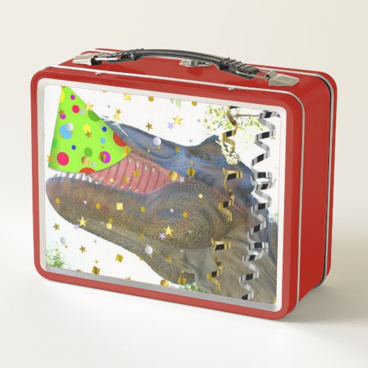 Birthday Party T-Rex Metall Brotdose (Rückseite)