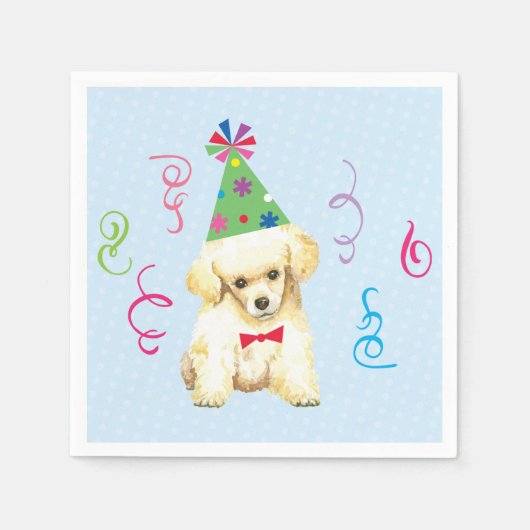 Birthday Party Toy Poodle Serviette (Vorderseite)