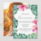Birthday Party Tropical Theme Quinceanera Einladung (Vorne/Hinten)