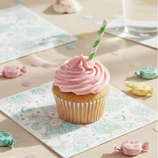 Birthday party turtles, underwater tableware serviette