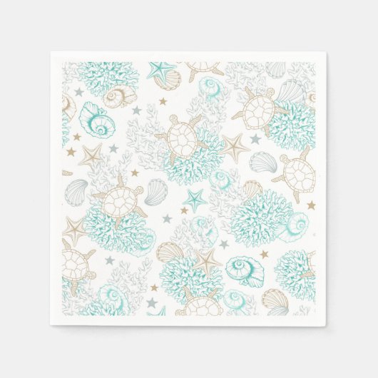 Birthday party turtles, underwater tableware serviette (Vorderseite)