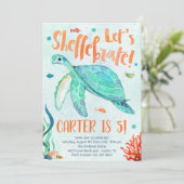 Birthday Party von Sea Turtle Einladung (Stehend Vorderseite)