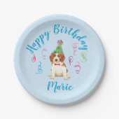Birthday Party Welsh Springer Spaniel Pappteller (Vorderseite)