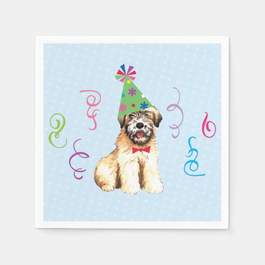 Birthday Party Wheaten Terrier Napkins Serviette (Vorderseite)