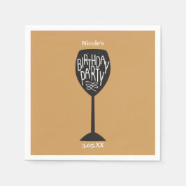 BIRTHDAY PARTY Wine Glass ANDERE FARBEN Napkins Serviette