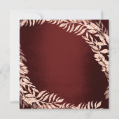 Birthday Party Wreath Glitzer Rose Gold Burgund Einladung (Rückseite)