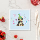 Birthday Party Yorkie Serviette (Beispiel)