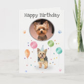 Birthday Party Yorkshire Dog Animal Card Karte (Vorderseite)