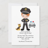 Birthday Party zum Thema Polizei Einladung (Vorderseite)