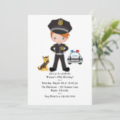 Birthday Party zum Thema Polizei Einladung (Stehend Vorderseite)