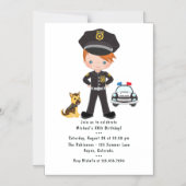 Birthday Party zum Thema Polizei Magneteinladung (Vorderseite)