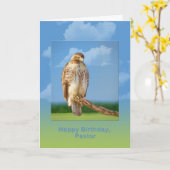 Birthday, Pastor, Rough Legged Hawk Bird Karte (Gelbe Blume)