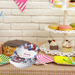 Birthday patriotic USA Rot-Weiß-Flagge Pappteller